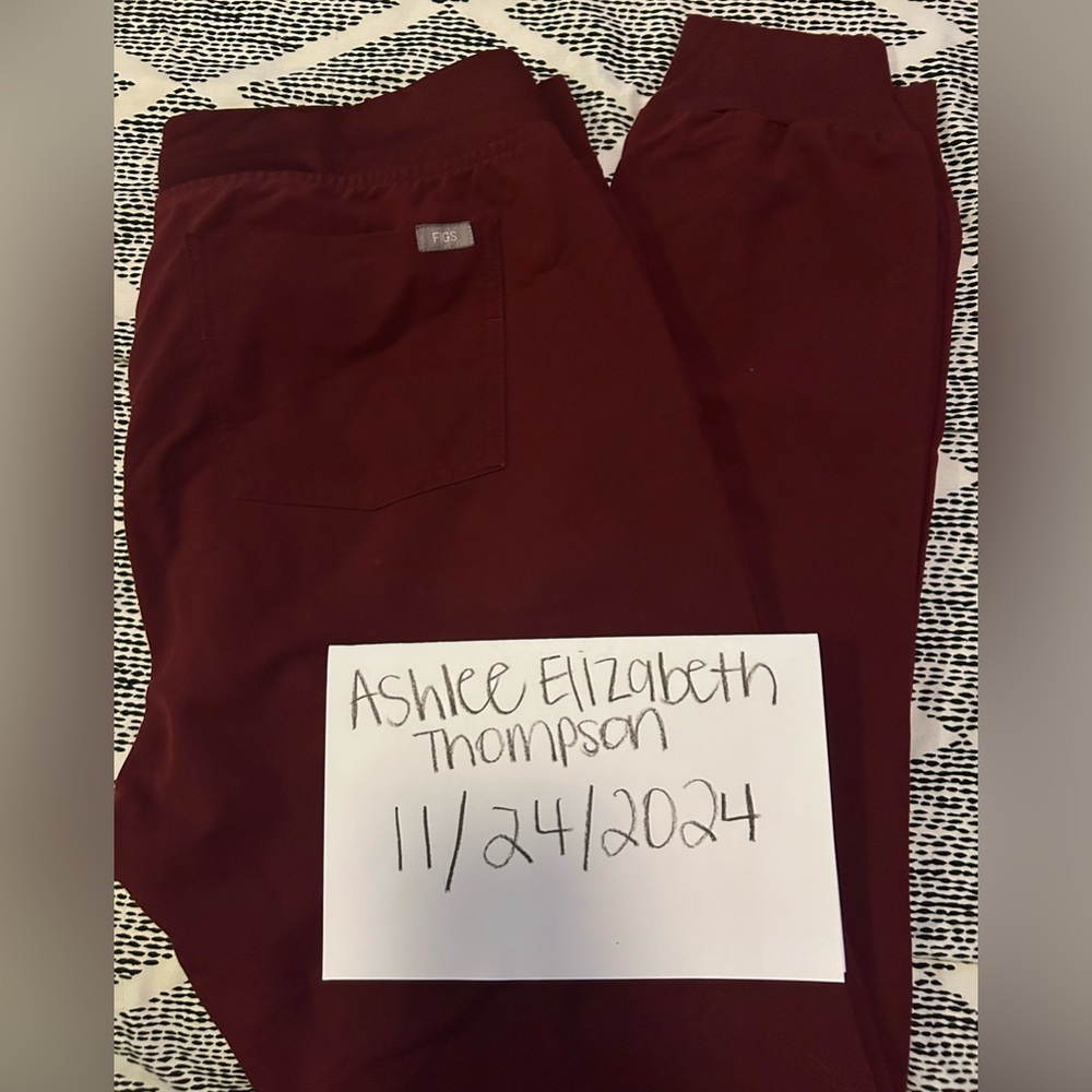 FIGS Burgundy HW Zamora Joggers